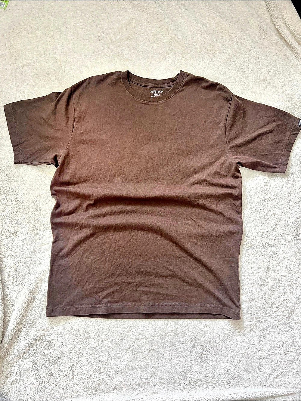 Ariat Rebar Men’s Cotton Workwear Short Sleeve T-Shirt Brown Large (L/G)